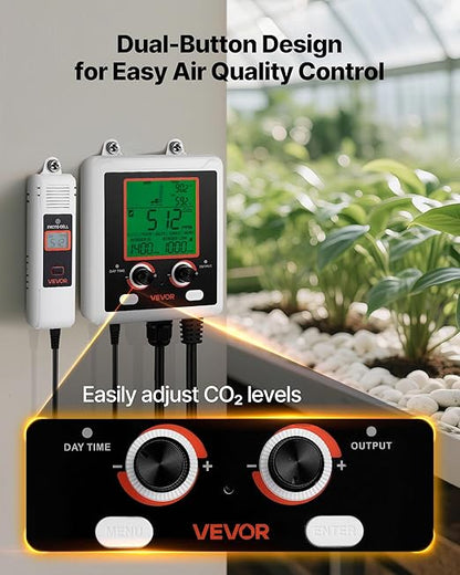 VEVOR Carbon Dioxide Monitoring Controller, Dual Outlets Carbon Dioxide - Image 6
