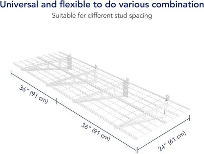 FLEXIMOUNTS 4-Pack 24-inch-by-72-inch Wall Shelf Garage Storage Rack Wall - Image 3