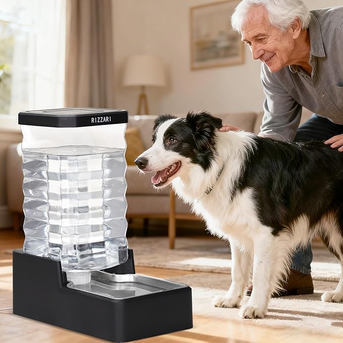 RIZZARI Stainless Steel Dog Water Dispenser : 10L Lagre Capacity Gravity Waterer - Image 6