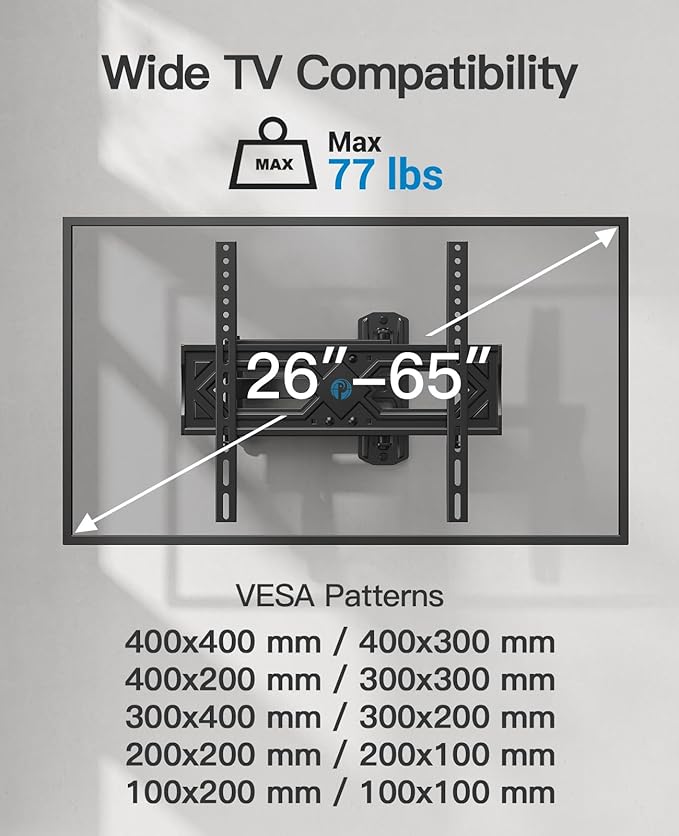 Pipishell Full Motion TV Wall Mount - Image 2