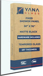 Yana Frameless Shower Door Screen, Fixed Shower Door Panels 3/8" Thick Tempered by Unknown