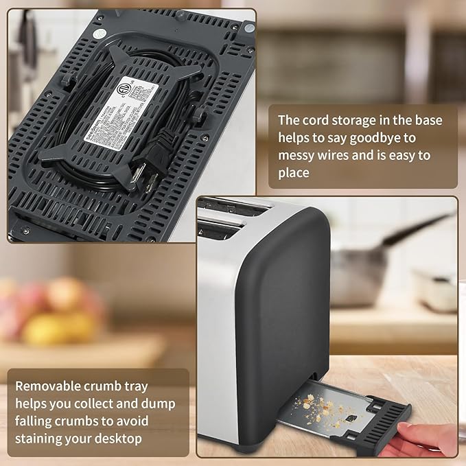 SEEDEEM Toaster 2 Slice, Full Touch Control Stainless Toaster, LCD Display - Image 5