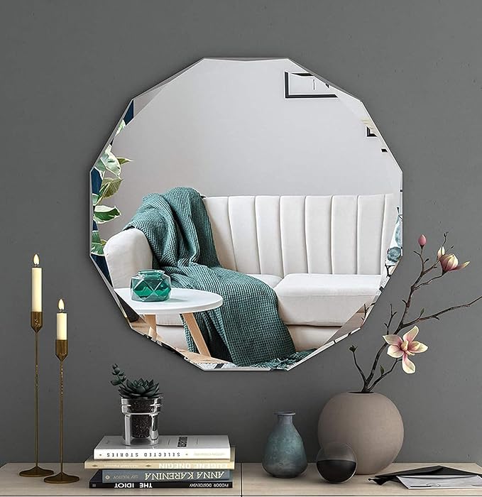 Bathroom Mirrors for Over Sink, Round Frameless Mirrors for Wall, 20x20 Inch - Image 7