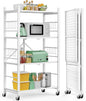 Himix Storage Shelves with 20 Hooks, 4-Tier Foldable Shelves by Himix