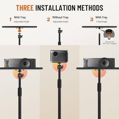 CAHAYA Projector Tripod Adjustable Height: 35.4to 51.2In Foldable Heavy Duty - Image 7
