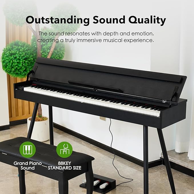 KUMENG Digital Piano 88 Key Weighted Keyboard, Full-Size Desk Progressive - Image 2