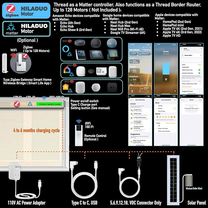 HILADUO Customized Solar Screen Roller Shade Blinds - Image 5