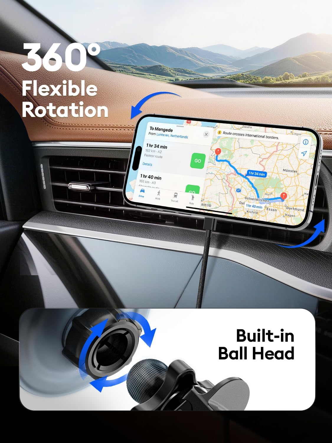 OHLPRO 25W MagSafe Car Mount Charger, Magnetic Wireless Car Charging Holder