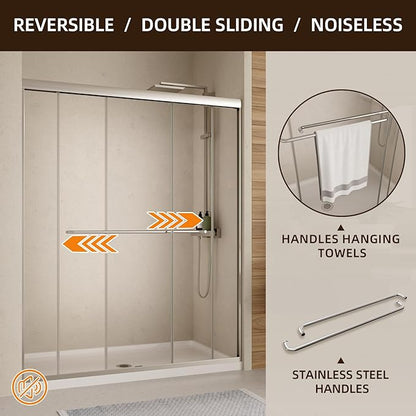 Sliding Shower Door, Royal Guard 50-54" W x 70" H Semi-Frameless Double Sliding - Image 7