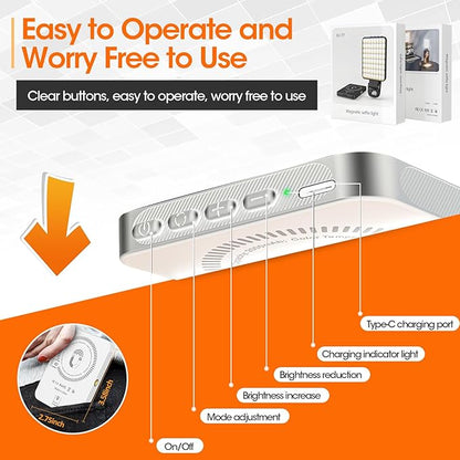 JINGCOOL Magnetic Selfie Light, Portable Phone Light Clip, Rechargeable Ring - Image 8