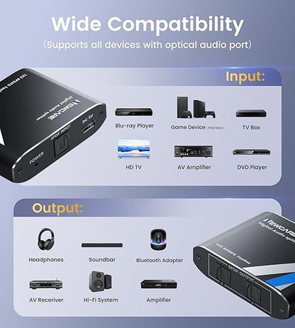 NEWCAER Digital Optical Splitter 1 in 2 Out, SPDIF Toslink Digital Optical - Image 9