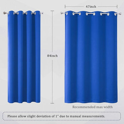 DUALIFE Royal Blue Blackout Curtains 84 inch Length Solid Energy Efficient Room - Image 6