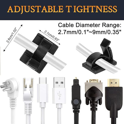 SOULWIT 50Pcs Adjustable Cable Management Clips, Adhesive Organizers Sticky - Image 3