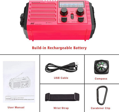 Weather Radio NOAA Alert with Battery Backup 18500mWh, Portable AM FM Shortwave - Image 6