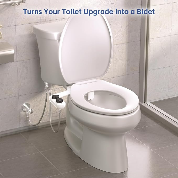 Bidet Attachment for Toilet Sprayer, Self-Cleaning Dual Retractable Nozzles - Image 2