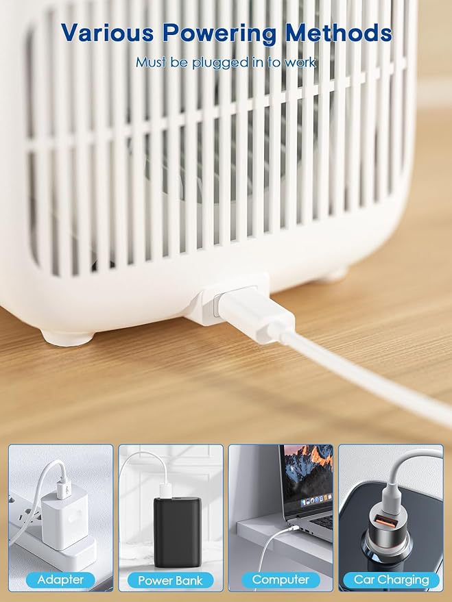 let'me Desk Fan, Portable Bladeless Fan 11.8 inch Small Personal Cooling Fan - Image 4