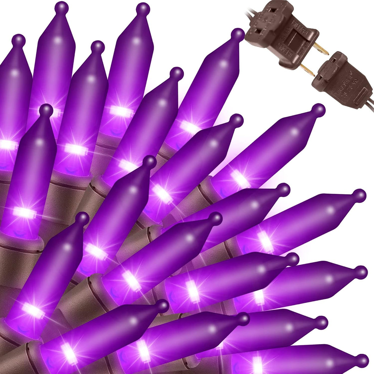 LAMPHOME Purple Halloween Lights, 300 Mini Fairy Lights 63.8ft(2pk of 150L) H...