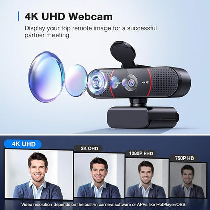 EMEET C960 4K Webcam with Tripod, 4K UHD Sony Sensor, 3 Adjustable Height Mini - Image 4