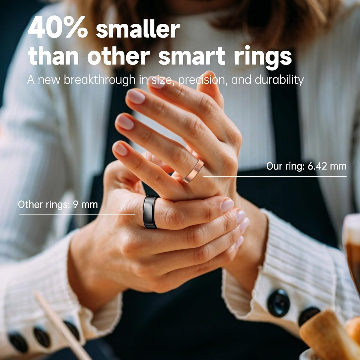 smart ring for women & men, ai health, close-up detail