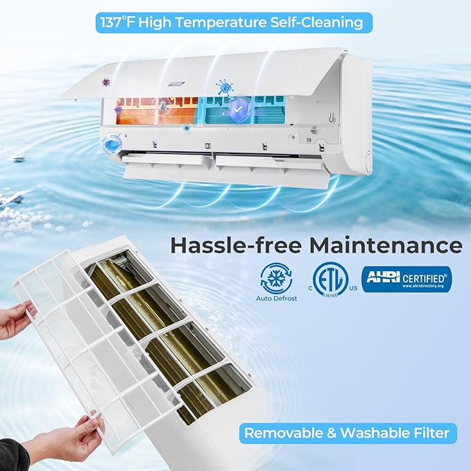 COSTWAY 12000 BTU Mini Split Air Conditioner, - Image 9