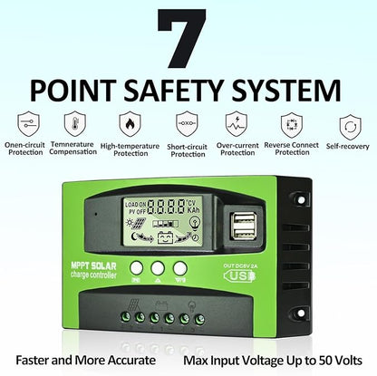 100A MPPT Solar Charge Controller 12v/24v Current Auto Focus MPPT Tracking - Image 4
