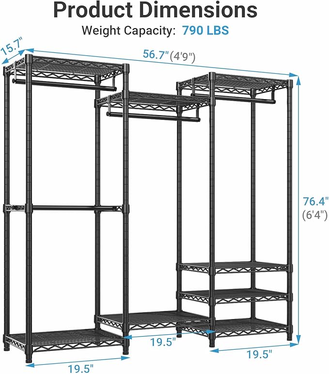 VIPEK V5 Medium Portable Closet Wardrobe Heavy Duty Clothes Rack, Freestanding - Image 5