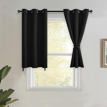 JIUZHEN Black Blackout Curtains by JIUZHEN