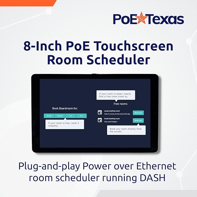 PoE Texas 8" Touchscreen Meeting Room Scheduler Tablet - Image 2