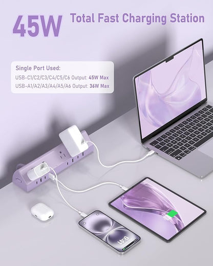 Jgstkcity Desk Clamp Power Strip, 45W Fast Charging Station, 4 USB-C, 4 USB-A - Image 2