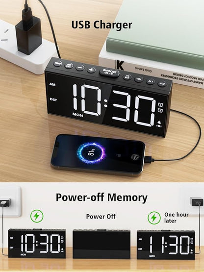PPLEE Loud Alarm Clock for Heavy Sleepers, Dual Vibrating Alarm Clock - Image 6
