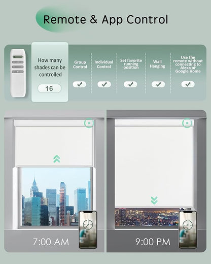 Yoolax Motorized Blinds App Control, Cordless Automatic Shades Roller Window - Image 4