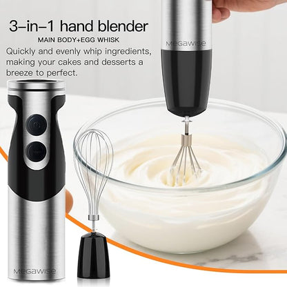 MegaWise Stainless Steel Titanium Reinforced 3-in-1 Immersion Hand Blender - Image 8
