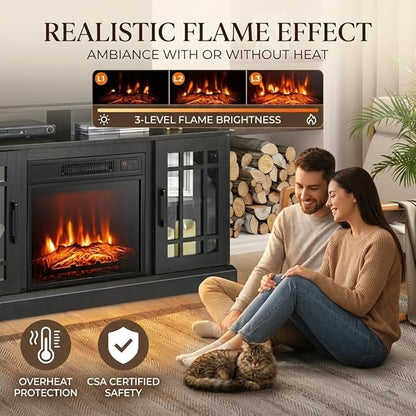 SIMOE Modern 48 Inch Electric Fireplace TV Stand, TV Console - Image 2