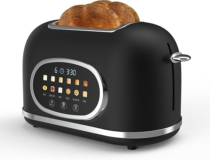 Rae Dunn Retro Digital Electric Toaster, 2 Slice Stainless Steel Toaster by RaeDunn