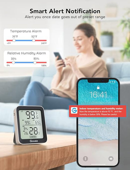 Govee Indoor Hygrometer Thermometer 3 Pack, Notification Alert - Image 4