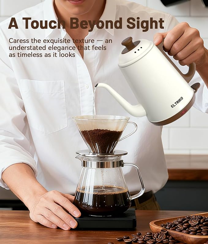 Gooseneck Electric Kettle, 1L Water Boiler, Pour Over Coffee & Tea, 1000W Fast - Image 4
