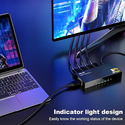HDMI Splitter 1 in 4 Out, JCHICI HDM1 Switcher Splitter 4K@60Hz 4:4:4, HDMI - Image 4