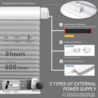 SmartWings Motorized Cellular Shades, Honeycomb Blinds Compatible - Image 7