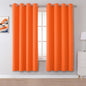 DUALIFE Orange Blackout Curtains 2 Panels 52 x 72 Inches Long, Window Treatment by DUALIFE