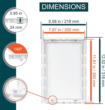 8" x 12" White Plastic Access Panel. Service Shaft Door Panel. Plumbing - Image 2