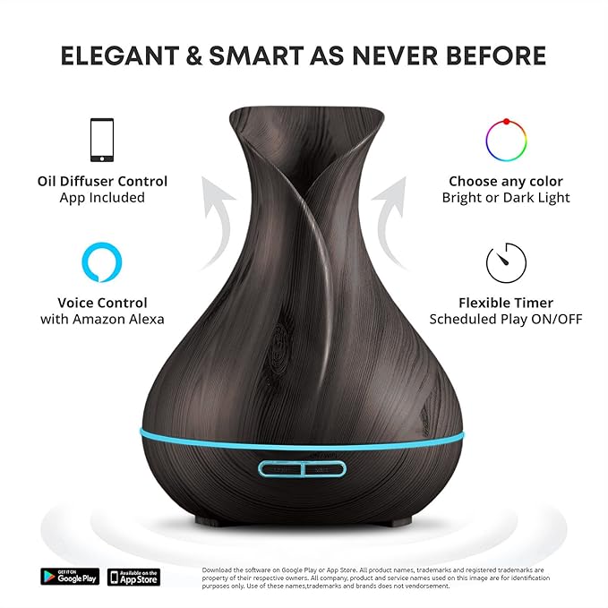 Smart WiFi Wireless Essential Oil Aromatherapy 400ml Ultrasonic Diffuser & - Image 2
