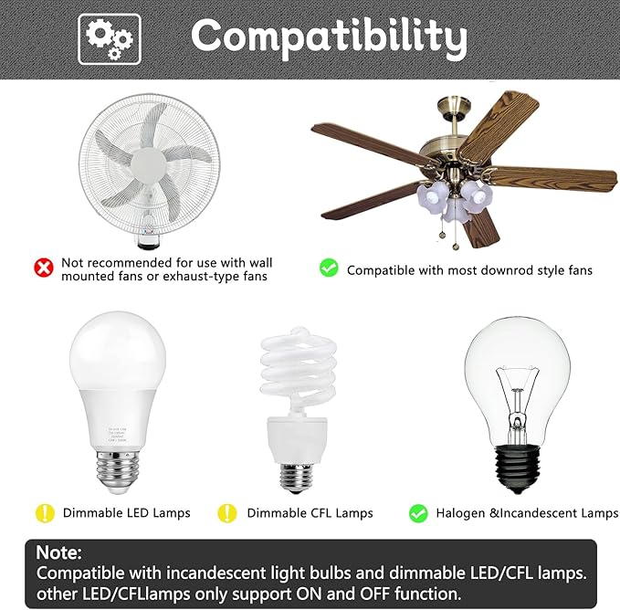 Universal Ceiling Fan Remote Control Kit, Hampton Bay Fan Remote Kit Replacement - Image 3