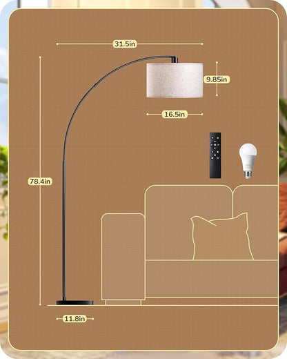 EDISHINE 78.3″ Modern Arc Floor Lamp - Image 2