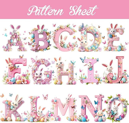 idooodle Personalized Pink Bunny Easter Egg 3D Initial LED Night Light - Image 7