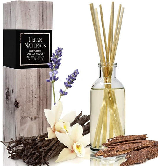 Urban Naturals Mahogany Vanilla Woods Reed Diffuser Set – Made by UrbanNaturals