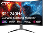KTC 32 Inch 240Hz Curved Gaming Monitor, 2K 1440P Computer PC Monitor by KTC