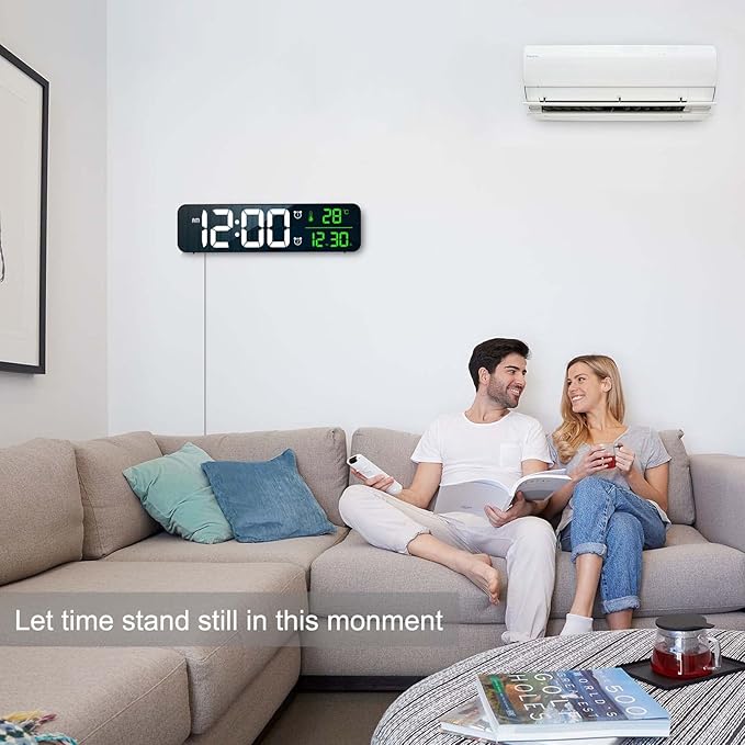 Hournor Digital Clock for Bedroom, Digital Wall Clock for Living Room Decor - Image 8