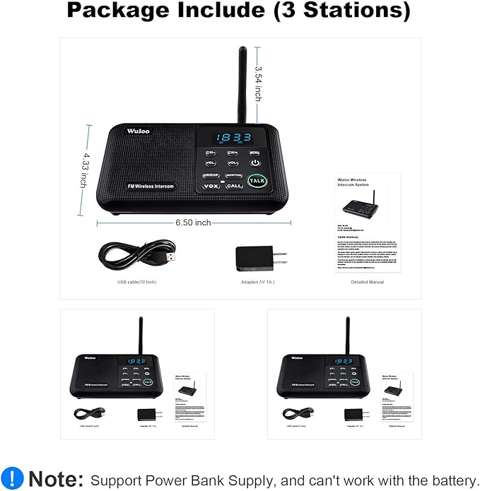 Wuloo Intercoms Wireless for Home 1 Mile Range 22 Channel 100 Digital Code - Image 7