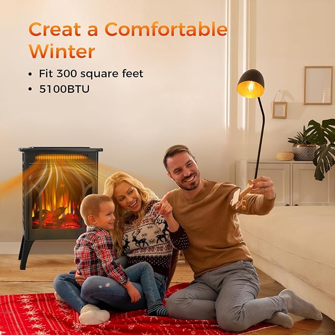 Electric Fireplace Stove, Fast Heating, X Infrared Fireplace Heater - Image 6
