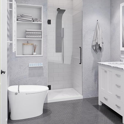 ANZZI 72" x 30" Frameless Shower Door in Gun Metal Black, Passion Water by ANZZI